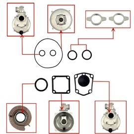 POWER PRODUCTS 8PCS Gasket Seal Flapper Washer O-Ring Repair Kit for Predator 2" in. 212cc Semi-Trash Water Pump 63405 56160 for Pacific HydroStar 2" in 212cc 61986 68375 69774 Water Pump