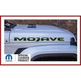 Decal Mods Mojave Hood Graphic Vinyl Decal fits Jeep Wrangler/Mojave JL/JT (2019-2024) Black w/Vibrant/Zombie Green Outline FBVGNO (Set of 2) | FJ6T9