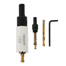 Mollom (22mm | 7/8") HSS M42 with 8% Cobalt BI-Metal Hole Saw with 2 Pilot Drill Bits & Arbor Smooth Cutting for PVC,Drywall,Wood,Plastic,Gypsum Board,Rubber