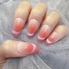 Shy Peach Handmade Nail Tips - Short Square / 수줍은