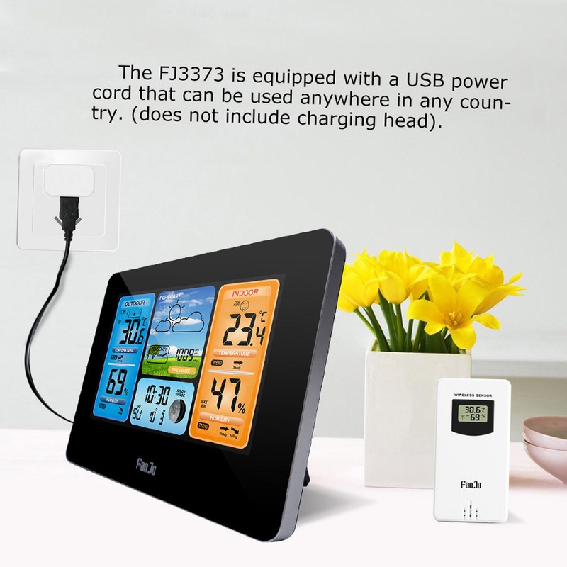 FJ3373 Multifunction Digital Weather Station LCD Alarm Clock Indoor Outdoor