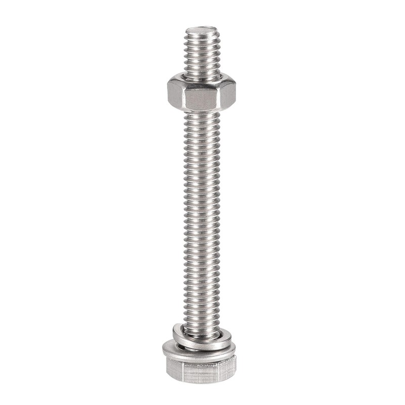 uxcell M6 x 55mm Hex Head Screws Bolts, Nuts, Flat