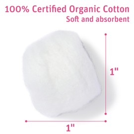 Medline Simply Soft Premium Organic Cotton Balls, 600 Count (3 Bags) 100% Pure Cotton, Certified Organic, Hypoallergenic, Large, Soft & Absorbent for Beauty, Cosmetics, Skin Care, Lint Free