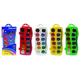 Pelikan Washable Junior Watercolor and Brush Plastic Set, 12 Colors, 1 Each (075212US)