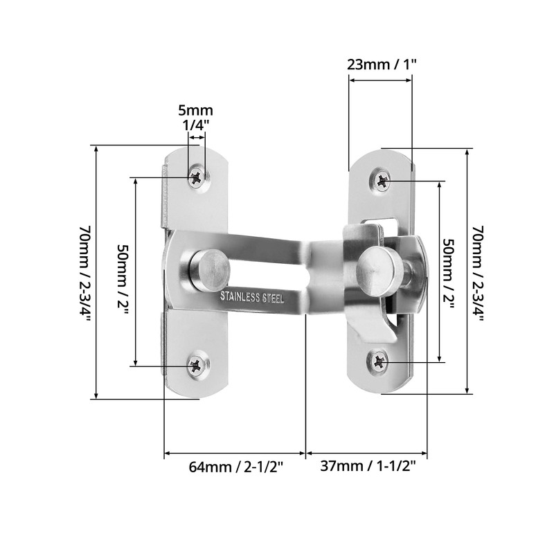 QWORK® 90 Degree Right Angle Door Lock, Door Lock Buckle,