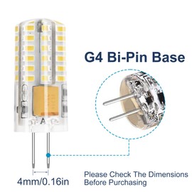 AIMEOKO G4 LED Bulb 12V Bi Pin Base Replace 20W Halogen Bulbs for Home and Landscape Lighting Non-dimmable, 3W Daylight White 6000K, 10 Pcs