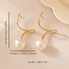 Xerling Gold Spiral Threader Earrings with Pearl Dangle Elegant Twisted