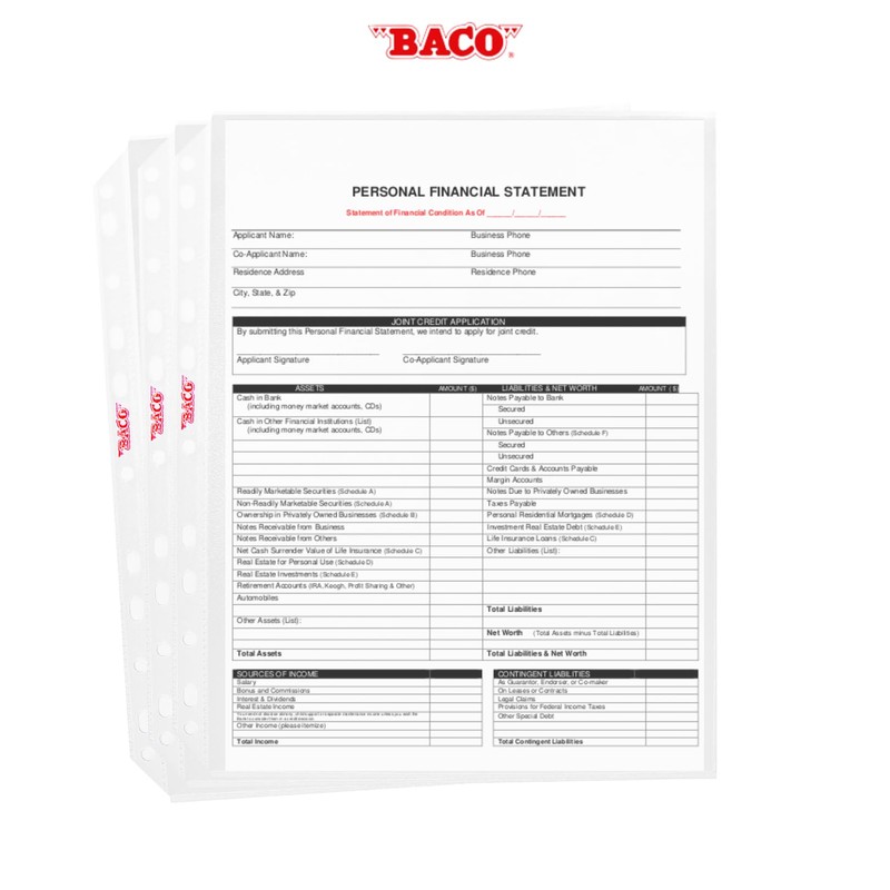 Baco | Protectores de Hojas Transparentes Tamaño Carta - Caja