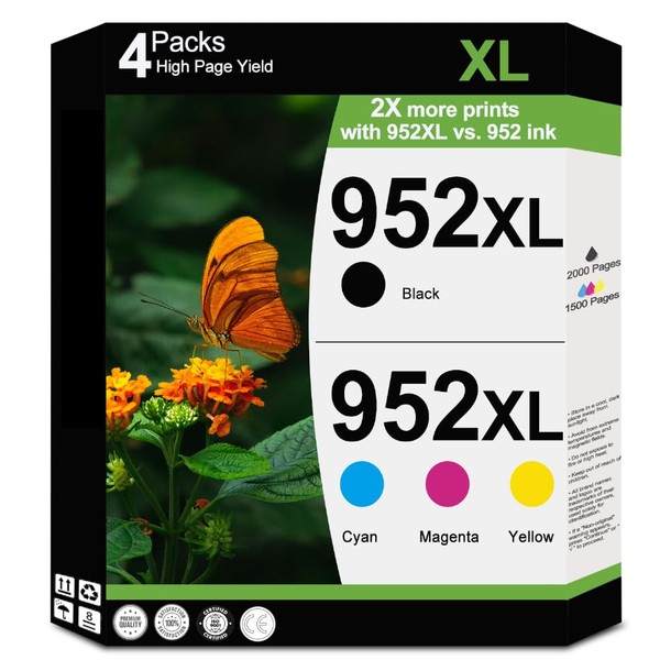 952XL Ink Cartridges Combo Pack Compatible for HP 8710 7740