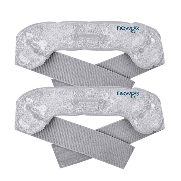 NEWGO Ice Pack for Head, 2 Pack Migraine Ice Pack Headband with Gel Bead & Soft Plush Backing, Hot or Cold Therapy Migraine Ice Wrap for Headaches, Sinus Pain Relief