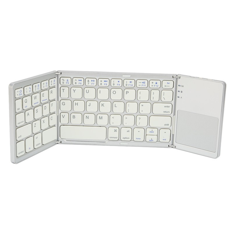Foldable Bluetooth Keyboard 63 Keys Metal Ultra Thin Mini Folding