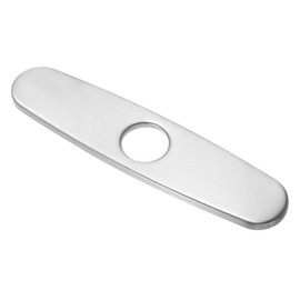 Kozelo Hole Cover Deck Plate Escutcheon-[10 Inch], Sink Cover Plate for Home Sink Faucet, Stainless Steel, Oval, Brushed Silver