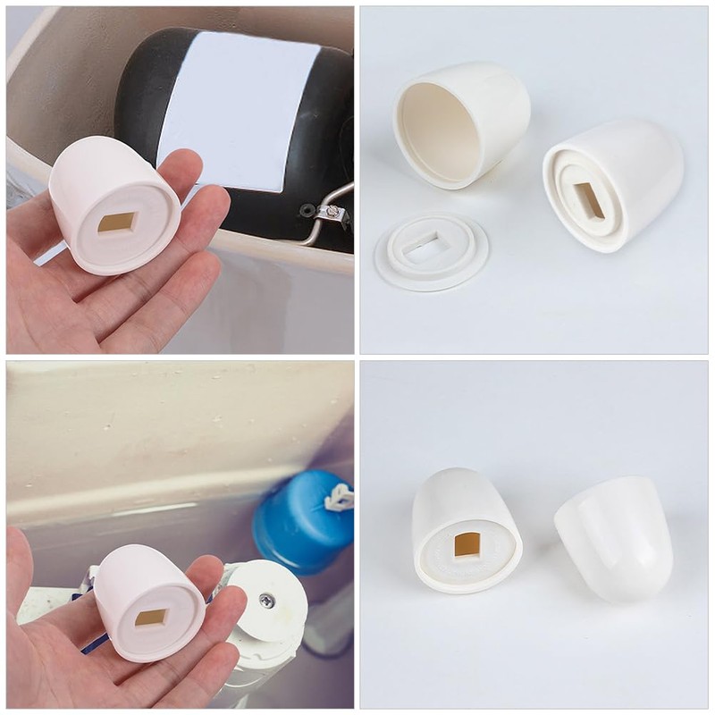 ARTIBETTER Toilet Bowl Bolt Covers 6pcs Round Plastic Caps White