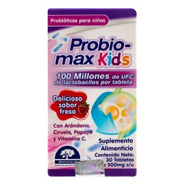 Probio Max Kids 30tabs Lactobacilos Vitramina Natutech Sabor Fresa