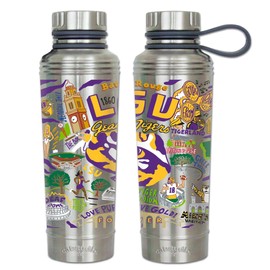Catstudio Louisiana State University (LSU) Collegiate Stainless Steel Water Bottle | BPA Free Triple Wall Insulation with Non Slip Bottom | Great for Running, Hiking, Sports, & Travel