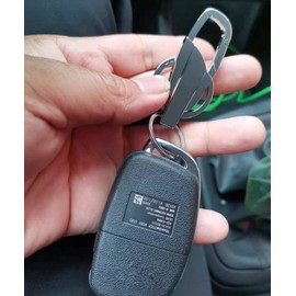 2PCS Zinc Alloy Round Key Ring Clips for Car Keys Keyfob Keychains Holder Accessories for Women Men Leather Belt Lanyards Pant Loop Art Crafts Home Office Keys Attachment (Black and Silver)