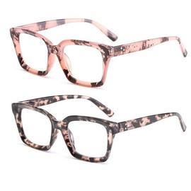 CVVTSPE Retro Spring hinge Womens Readers,Blue Light Blocking Computer Square Reading Glasses for Women Men (Floral Pink&Grey Tortoise, 3.5, multiplier_x)
