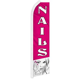 Nails Swooper Advertising Flag - Perfect for Beauty Salons, Beauty Supply Stores, Barber Shops