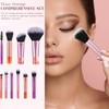 Brochas para Maquillaje, JASUVII 10 Makeup brush set+ 4 Puff,