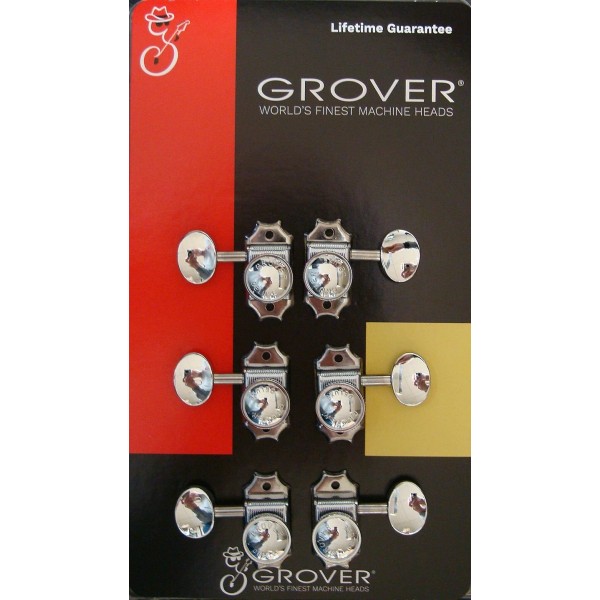 Grover 533C Roto-Grip Vintage Locking Tuning Machines, 3+3, Chrome