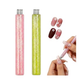 2-Pack Nail Dotting Tool with 5-Petal Flower