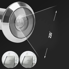 Tyenaza Door Viewer Peephole, 200-degree Peephole Front Door Viewer with Privacy Cover for 1-3/8" to 2-1/6" Doors, Door Viewer for Home Office Hotel, Silver