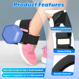 Easecos Dumbbell Foot Attachment - Feet Ankle Weight Lifting Straps, Home Gym Equipment for Fitness, Gym, Exercise, Training & Workout