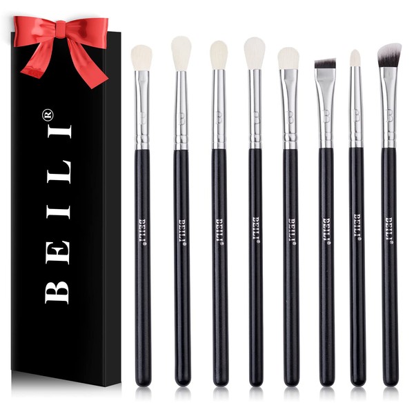 BEILI 8 piezas Juego de brochas de maquillaje de ojos