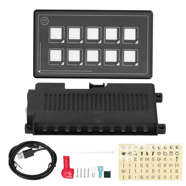 Akozon Control Switch Panel, 10P Membrane Control Switch Panel, Bluetooth,