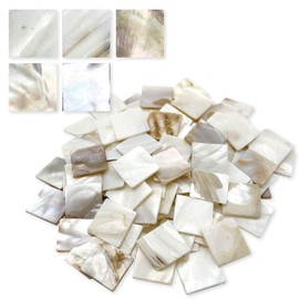 IIUIKOO Mother of Pearl Mosaic Tiles, 0.8 Inch Square Peel and Stick Natural Shell Tiles for Backsplash, Home Decor, Crafts, DIY Art, Miniature Models (350 Pcs)