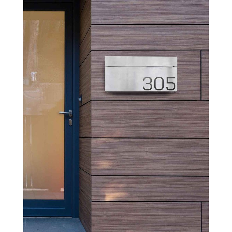 Movo Home Mailbox, Modern Wall Mounted (Wilson (Stainless Steel))