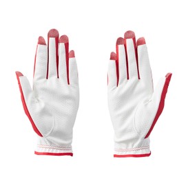 Cox Sportif Golf QQCXJD01 Women's Golf Gloves, Nail Free, Both Hands, Grip, Sun Protection, Golf Gloves, RD00 (Red), L