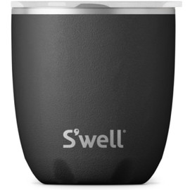 S'well Stainless Steel Tumbler with Slide-Open Lid, 10oz, Onyx, Triple Layered Vacuum Insulated Containers Keeps Drinks Colder and Hotter for Longer, BPA Free