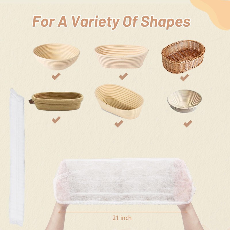 50 Pcs Banneton Bread Proofing Basket Liner,21" Bread Bowls Liner
