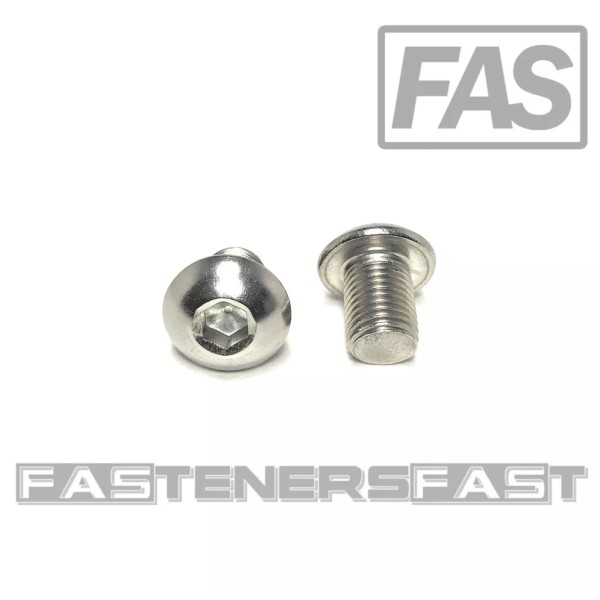 FAS (15) 3/8-24X1/2 Button Head Socket Cap Screw Stainless Steel