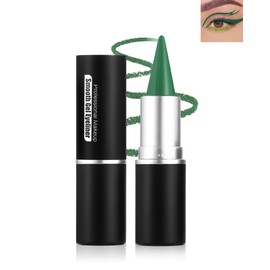Green Gel Eyeliner Cream Pencil, Waterproof Smudge-proof Longwear, Glides on Smoothly Matte Waterline Eyeliner, Intense Color Eye Liner Pen, Multi-use Face Paint Stick St Patrick's Makeup for Women-03