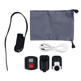 4K Cat Collar Camera IPS Touch Screen HD WiFi Pet Camera Small Action Sport Dog Cam Magnetic Clip Back Shake Proof for Ride Record White