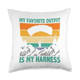 My Favorite Outfit Is My Harness Skydiving Paragliding Sport Throw Pillow