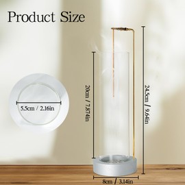 Incense Holder for Sticks, Anti-Ash Flying Incense Burner with 30 Incense Sticks, Detachable Glass Ash Catcher