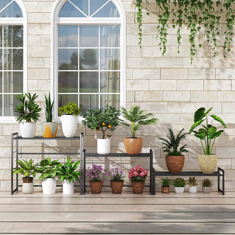 Simple Trending 3 Tier Metal Plant Stand Outdoor Indoor Waterproof,