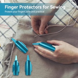 Thimbles for Hand Sewing, 4PCS Sewing Thimble Finger Protector Finger Metal Shield Protector Pin Needles Sewing Quilting Craft Accessories DIY Sewing Tools Needlework