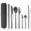 AARAINBOW 6 Pieces Stainless Steel Flatware Set Portable Reusable Cutlery