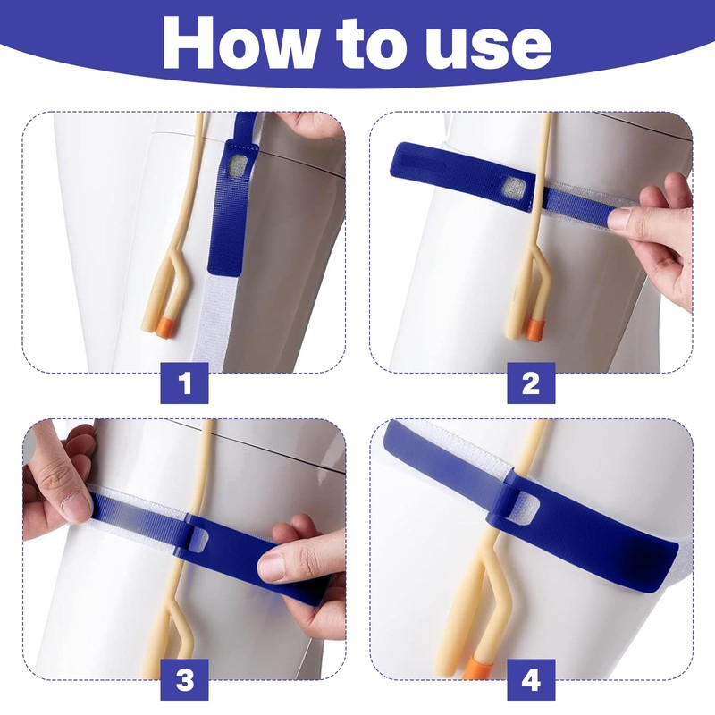 4 PCS Catheter Leg Bag Straps, 60 x 5cm Polyester