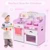 Costzon Kids Kitchen Playset, Wooden Pink Strawberry Themed Pretend Toy