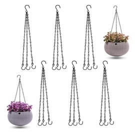 Changyeah Hanging Basket Chains, Metal Hanging Chain, Pack of 6 Hanging Baskets, Hanging Chain Chains, 3-Layer Metal Chain, Replacement Chain, Hanger, Hanging Basket Chain for Flower Pots, Bird Cages
