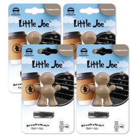 Little Joe Standard Car Air Freshener, 45-Day Long-Lasting Fragrance, Scented Vent Clip for Car Interior Home & Office - 4 Pack Cappuccino