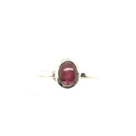 Natural Pink Tourmaline 925 Solid Sterling Silver Engagement Ring Size 7