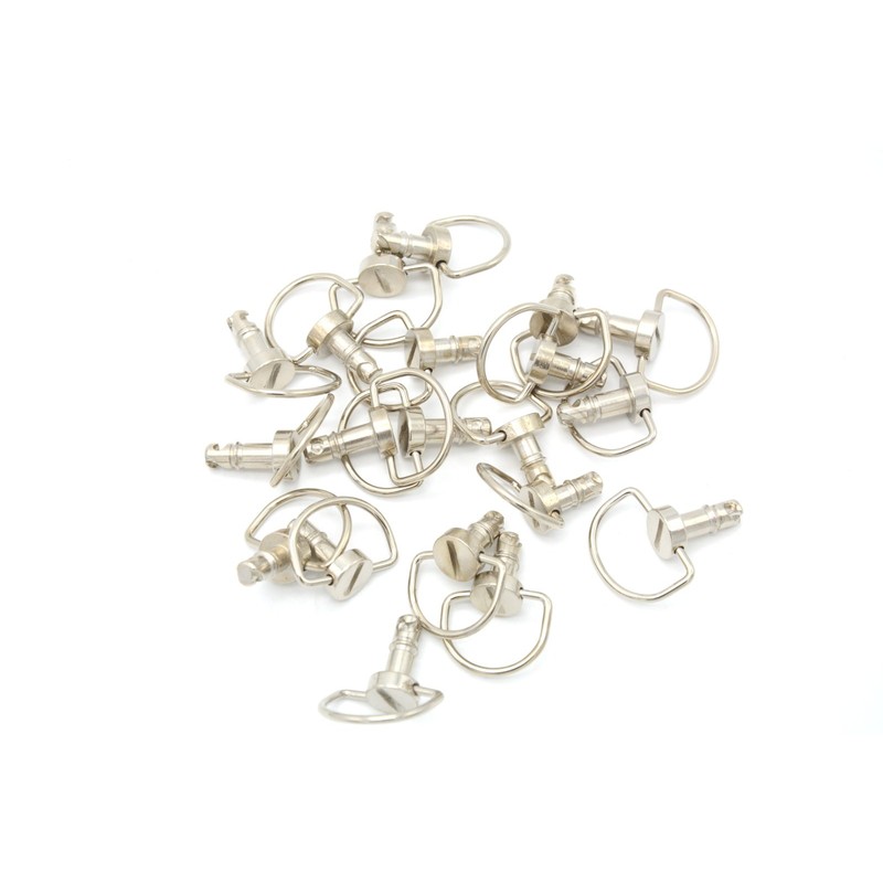 MOTO4U Quick Release D-Ring Race Fasteners 17mm Chrome Silver (10