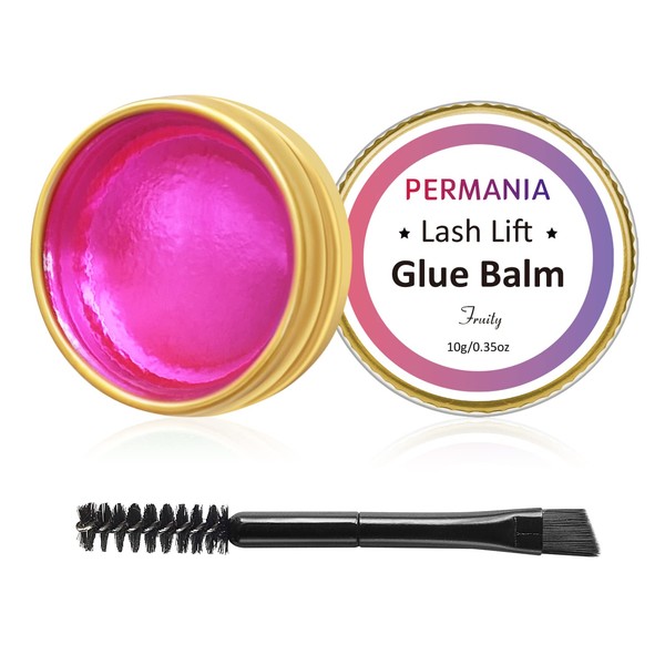 PERMANIA Lash Glue Balm, Eyelash Lifting Adhesives Strong Hold and Perfectly Shaped Eyebrows for Brow Lamination Kit, Lash Lift Balm Bright Colors & Fruity Flavours Fast Drying & Waterproof (Pwach)