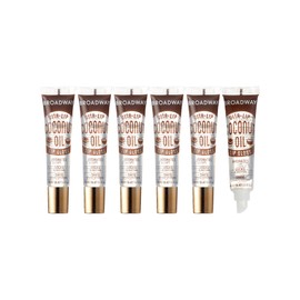 Ruby Kisses Broadway Vita-Lip Clear Lip Gloss (Coconut Oil 6 Pack), Ultra-Hydrating & Soothing Formula with Vitamin Oils, High-Shine Non-Sticky Finish, Healing Glossy Lip Balm Locks in Moisture